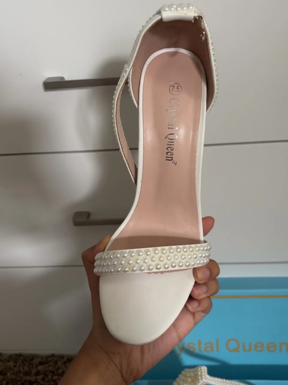 Ivory Pearl Embellished Women's Heels